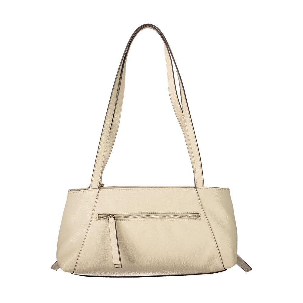 Beige Polyurethane Damen Handtasche