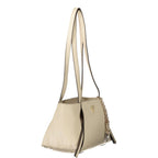 Beige Polyurethane Damen Handtasche