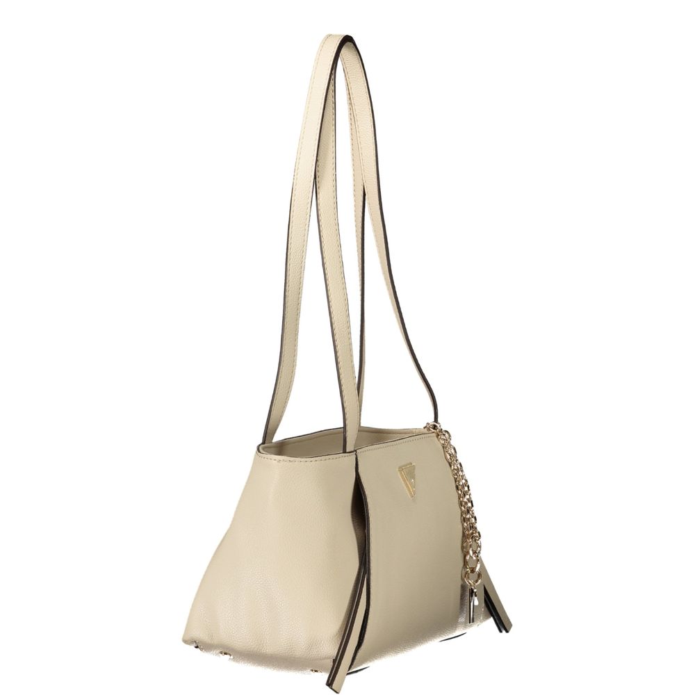 Beige Polyurethane Damen Handtasche