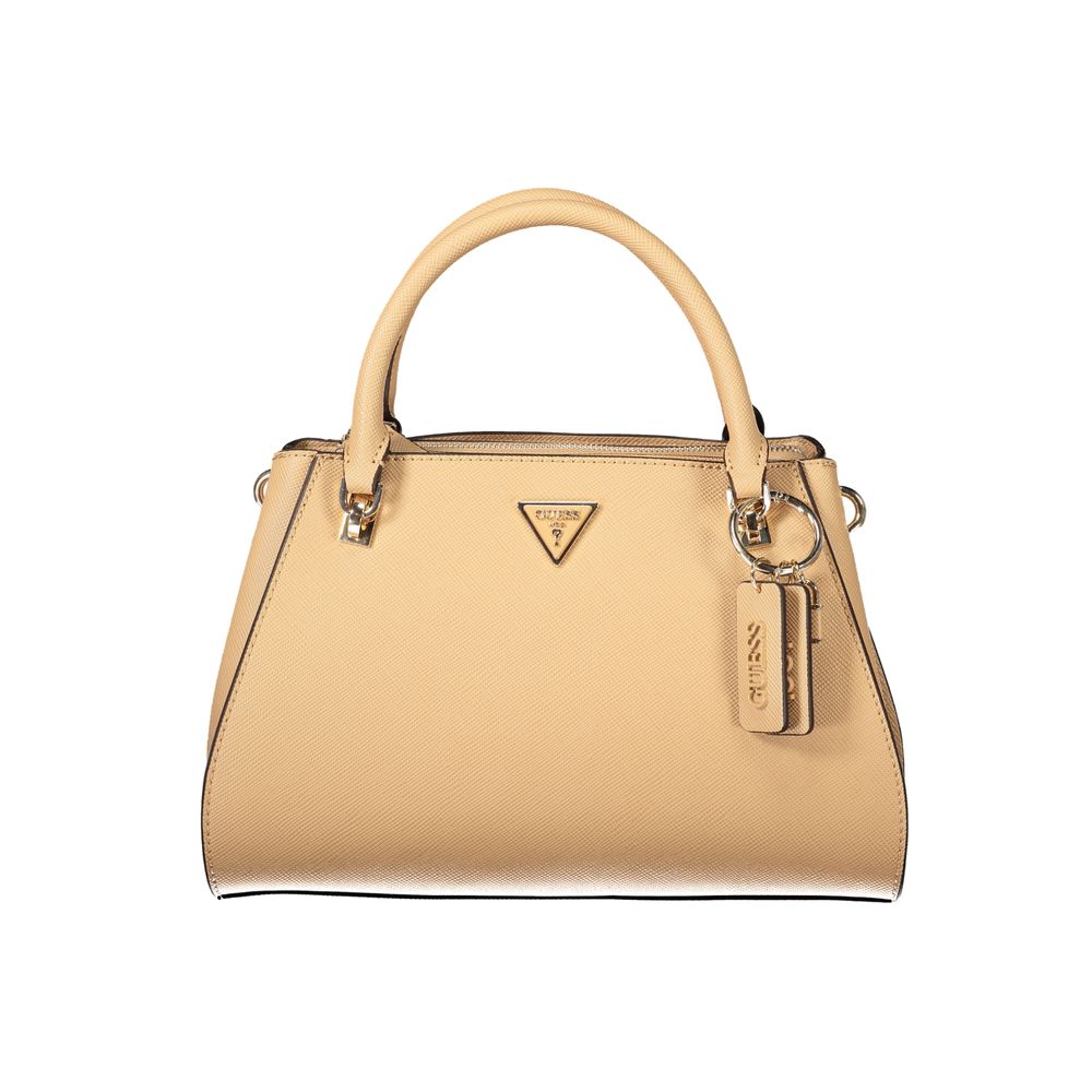 Beige Polyurethane Damen Handtasche