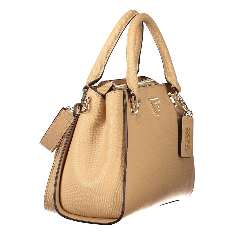 Beige Polyurethane Damen Handtasche