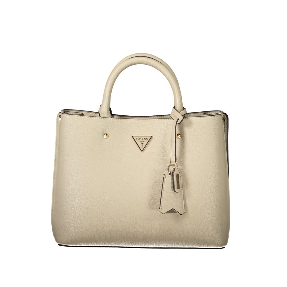 Beige Polyurethane Damenhandtasche