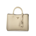 Beige Polyurethane Damenhandtasche