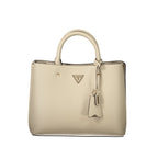 Beige Polyurethane Damenhandtasche