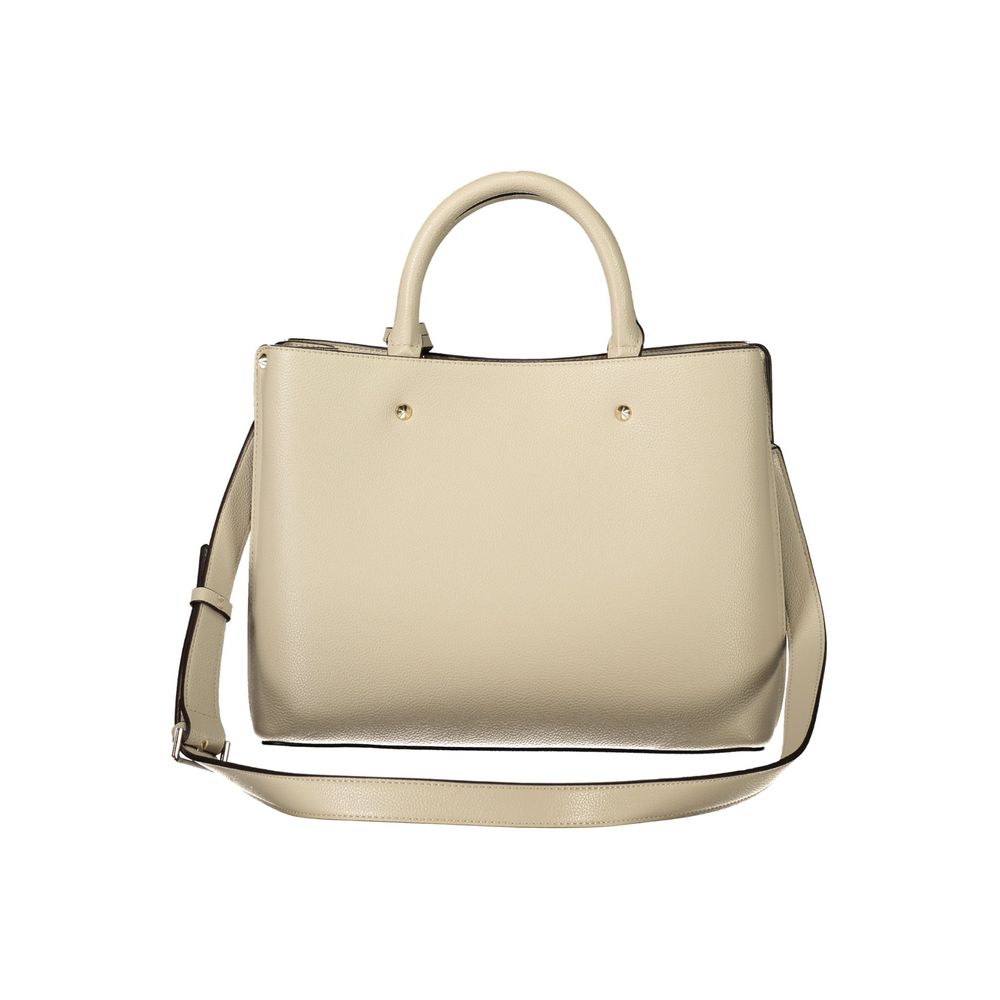 Beige Polyurethane Damenhandtasche