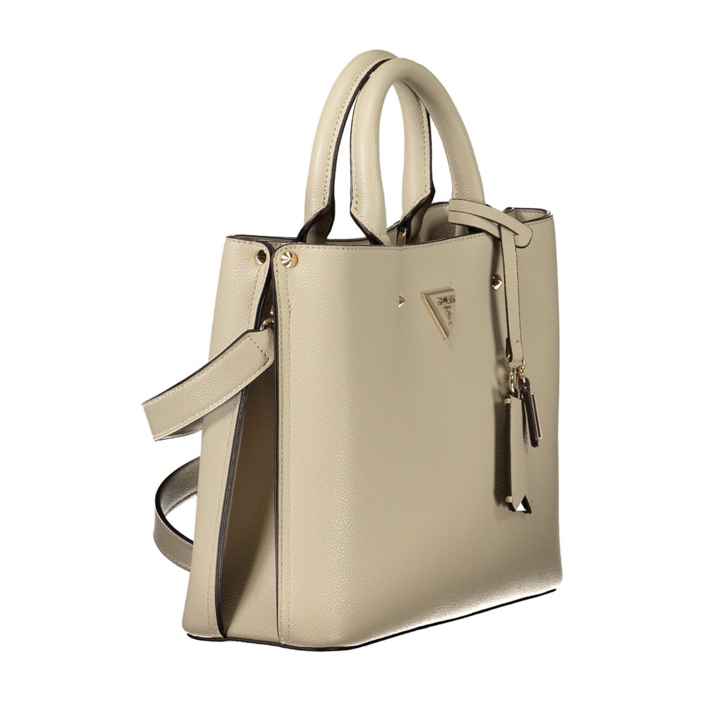 Beige Polyurethane Damenhandtasche