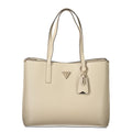 Beige Polyurethane Damen Handtasche