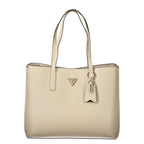 Beige Polyurethane Damen Handtasche