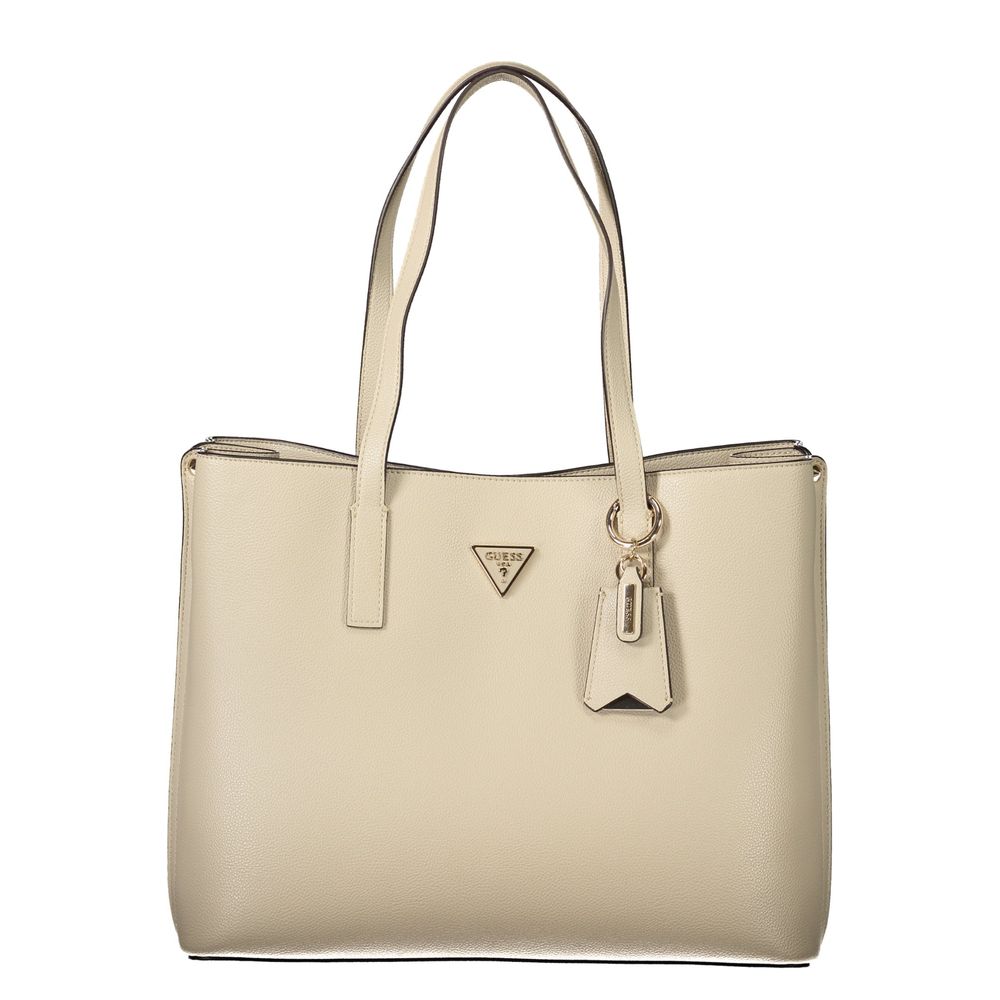 Beige Polyurethane Damen Handtasche
