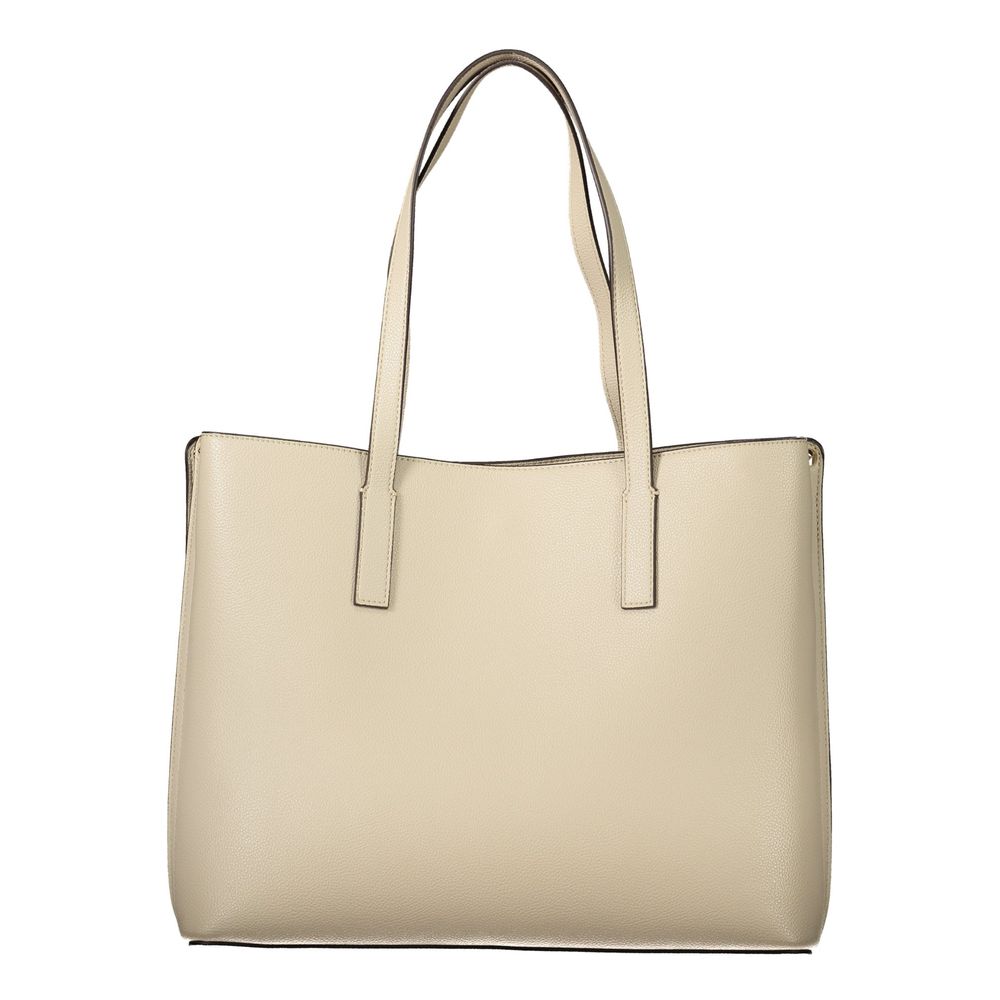 Beige Polyurethane Damen Handtasche