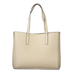 Beige Polyurethane Damen Handtasche