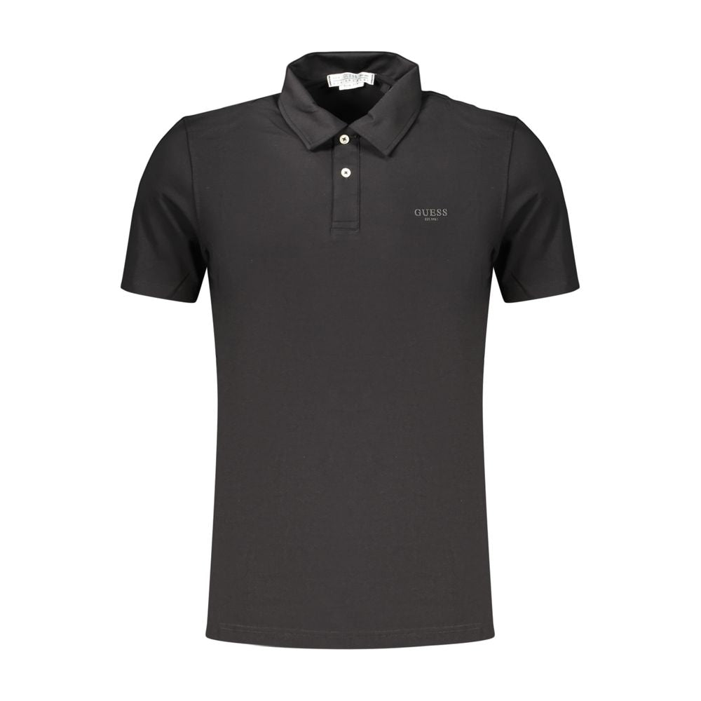 Schwarzes Baumwoll-Poloshirt für Herren