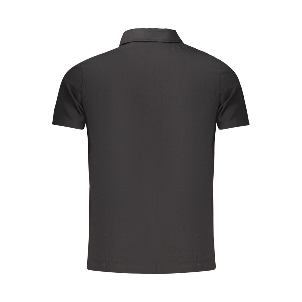 Schwarzes Baumwoll-Poloshirt für Herren