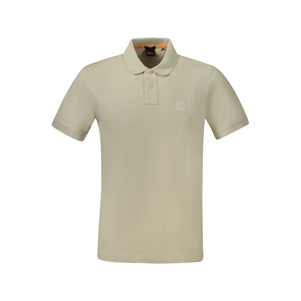 Beige Baumwoll-Poloshirt für Herren
