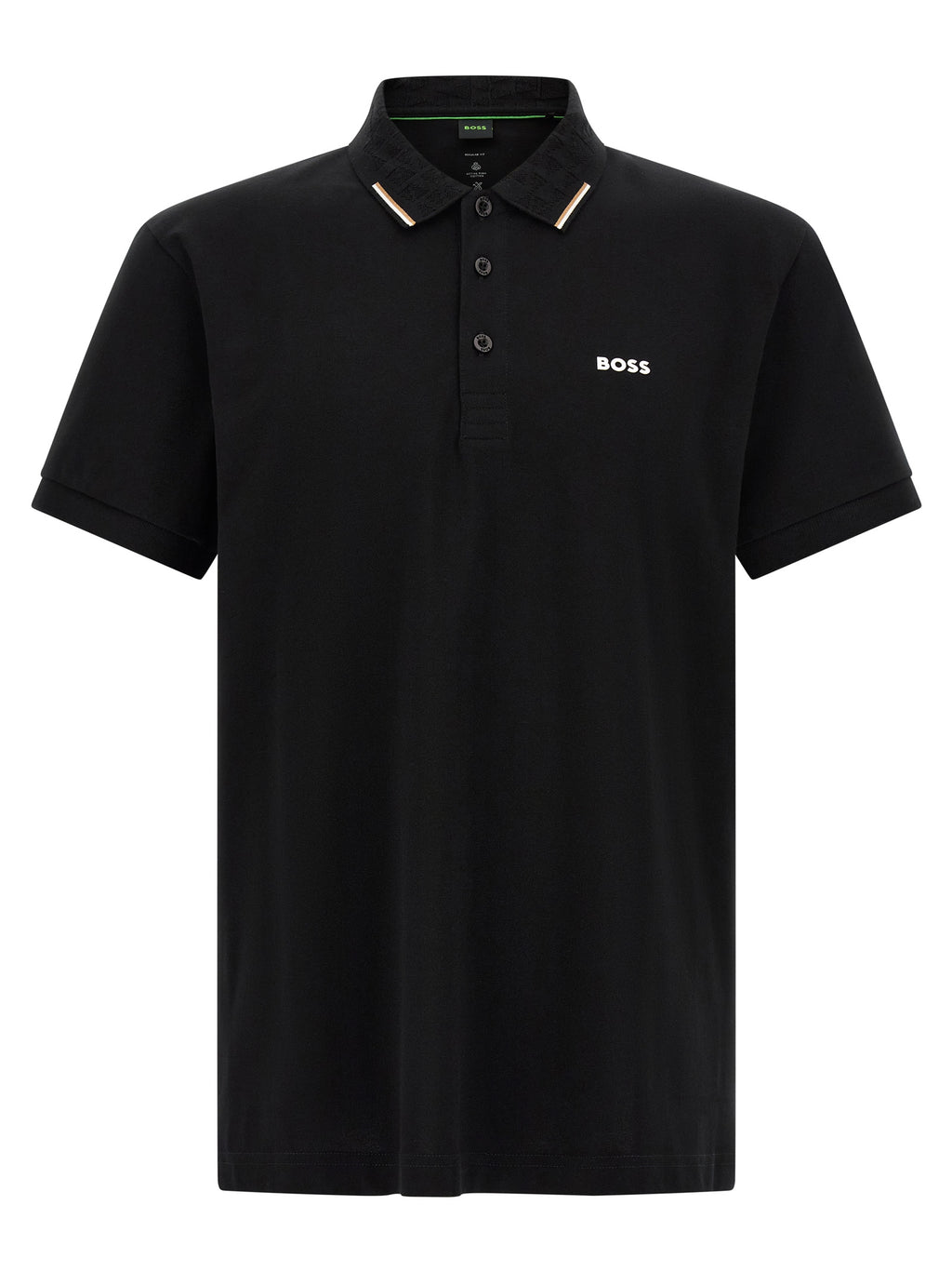 Schwarzes Baumwoll-Poloshirt