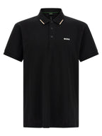 Schwarzes Baumwoll-Poloshirt