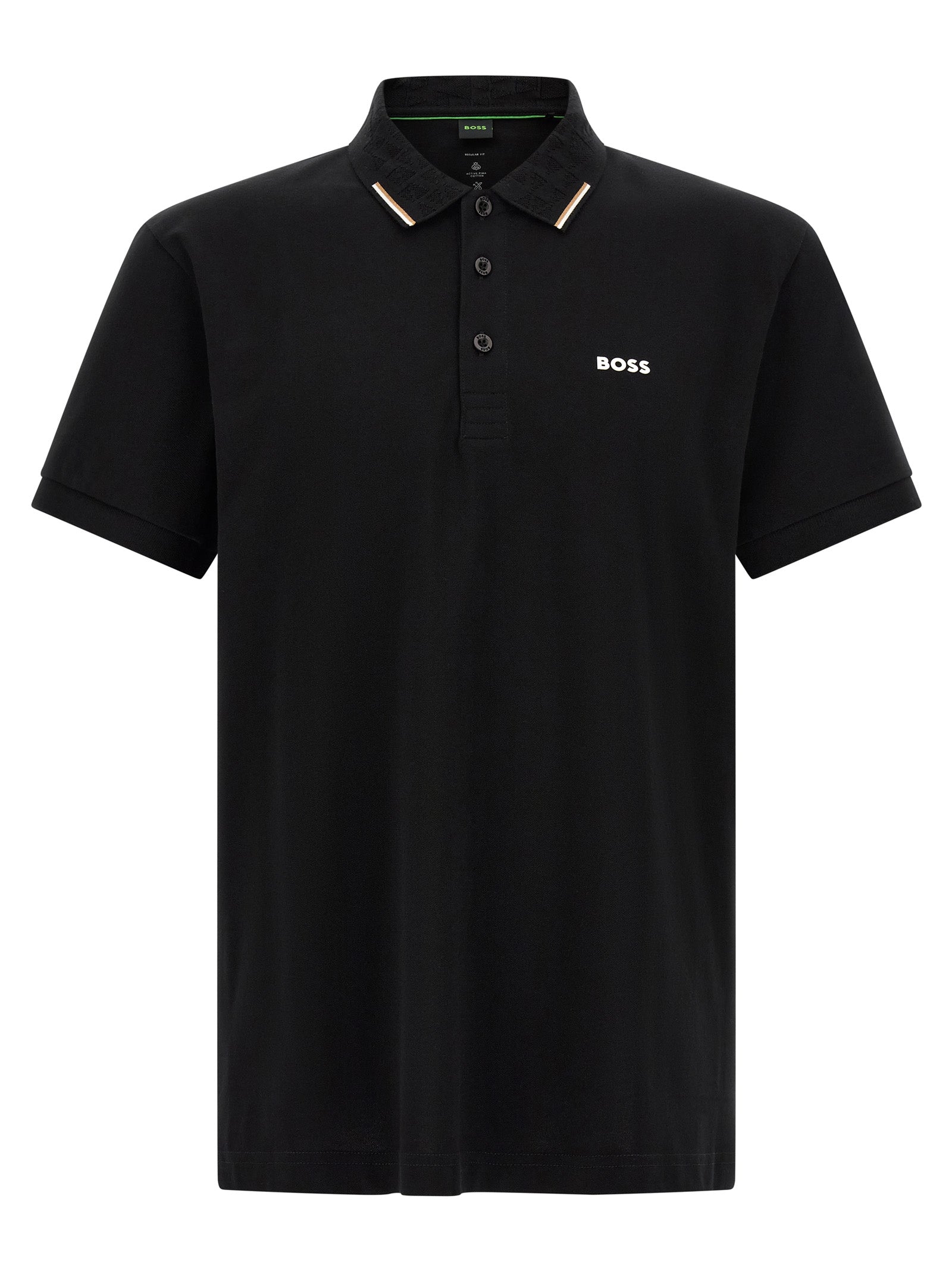 Schwarzes Baumwoll-Poloshirt