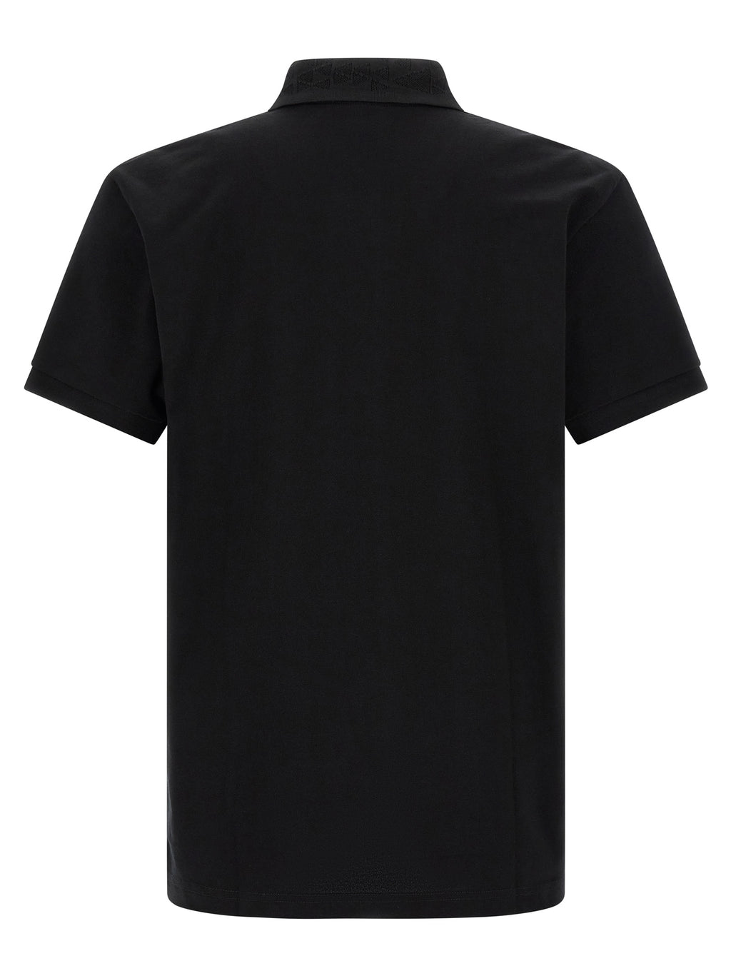 Schwarzes Baumwoll-Poloshirt