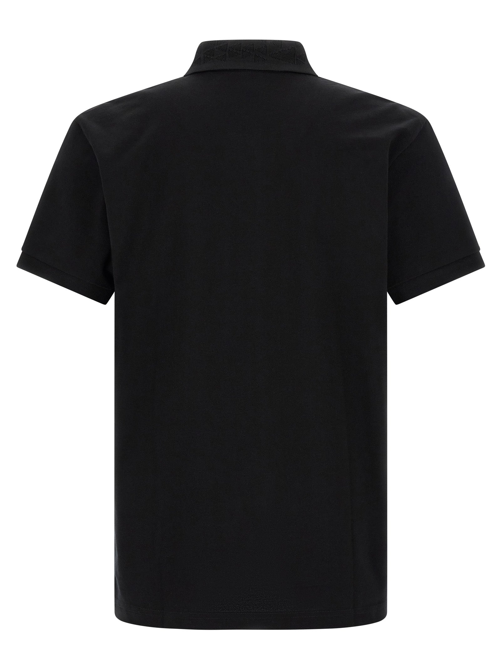 Schwarzes Baumwoll-Poloshirt