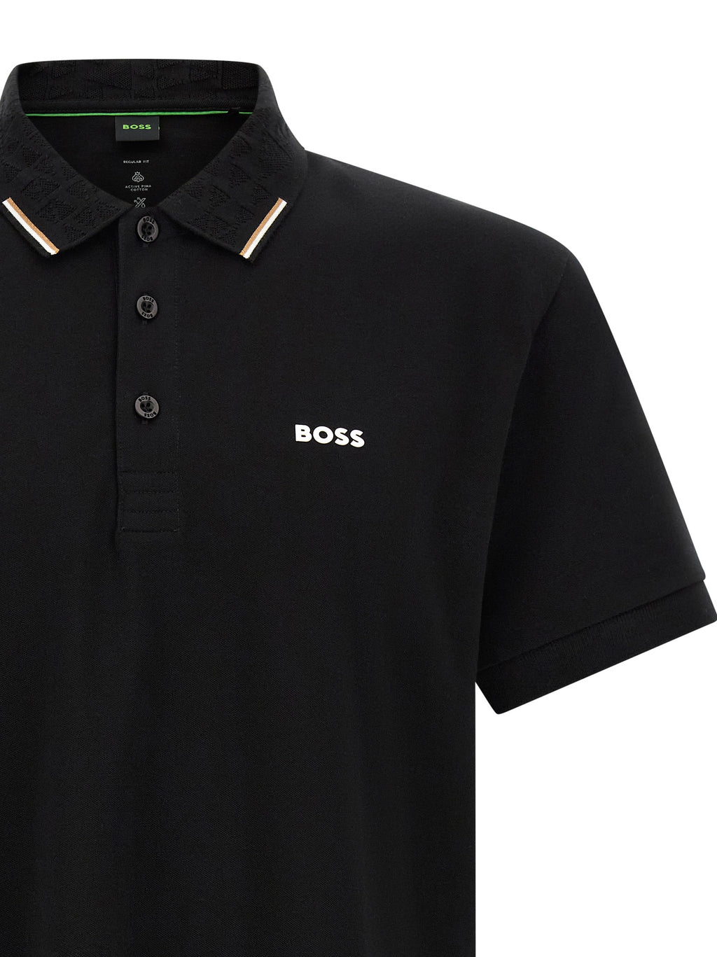 Schwarzes Baumwoll-Poloshirt