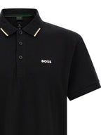 Schwarzes Baumwoll-Poloshirt