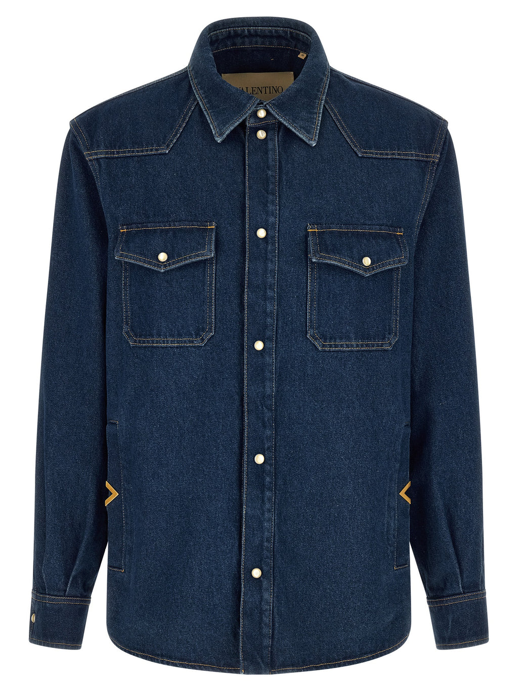 Blaue Baumwollbluse
