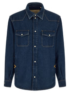 Blaue Baumwollbluse