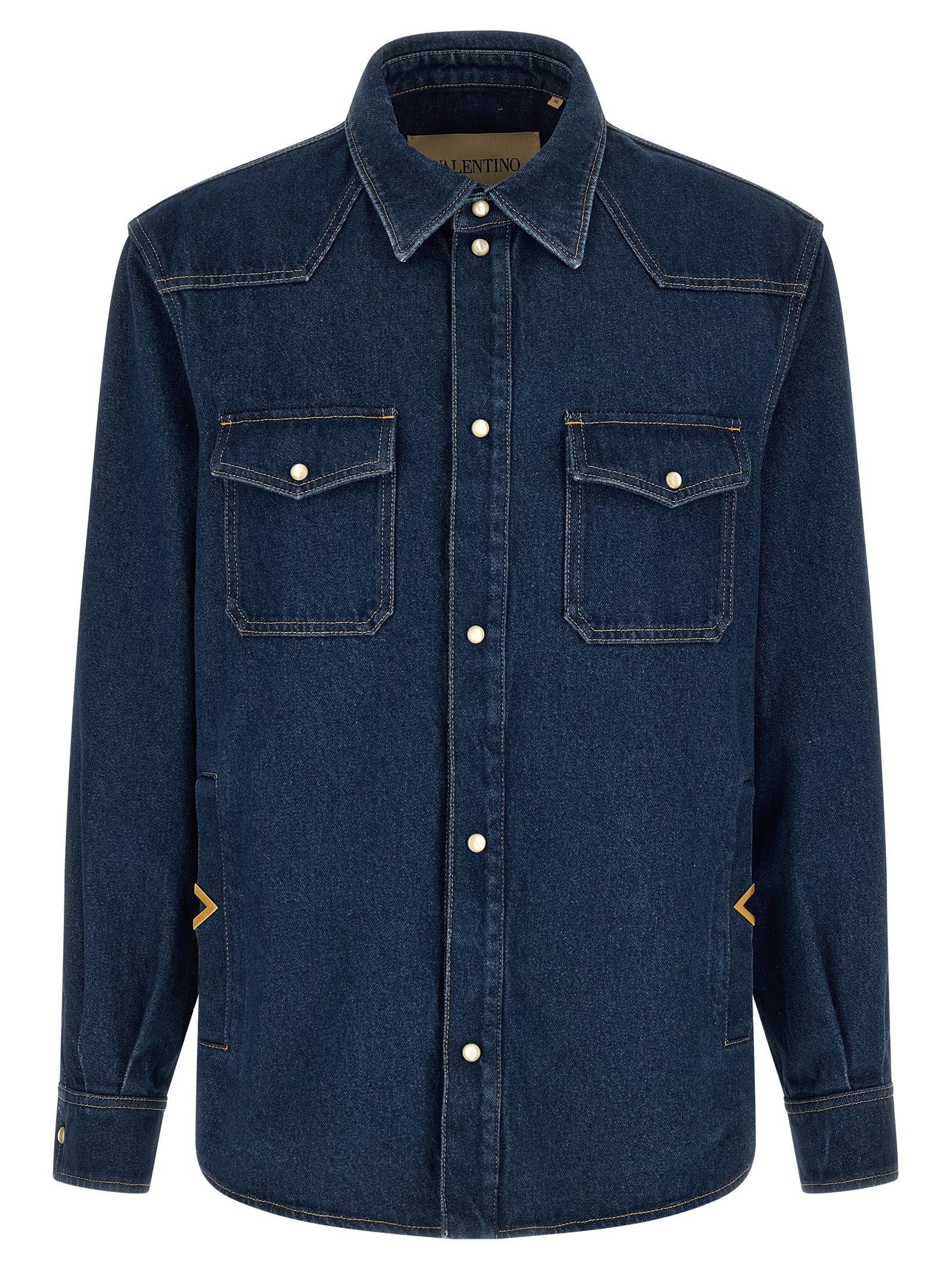 Blaue Baumwollbluse