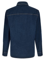 Blaue Baumwollbluse