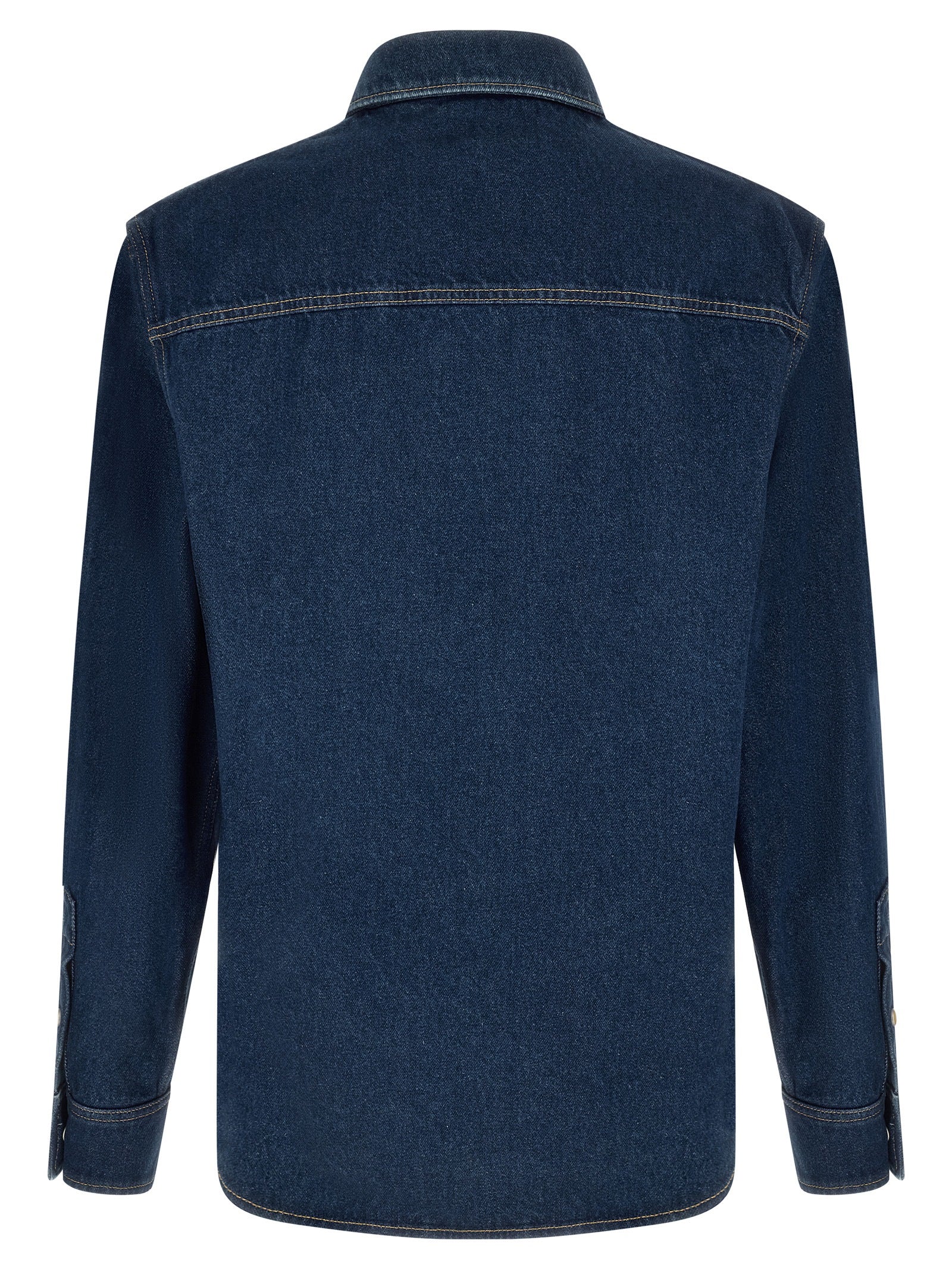 Blaue Baumwollbluse