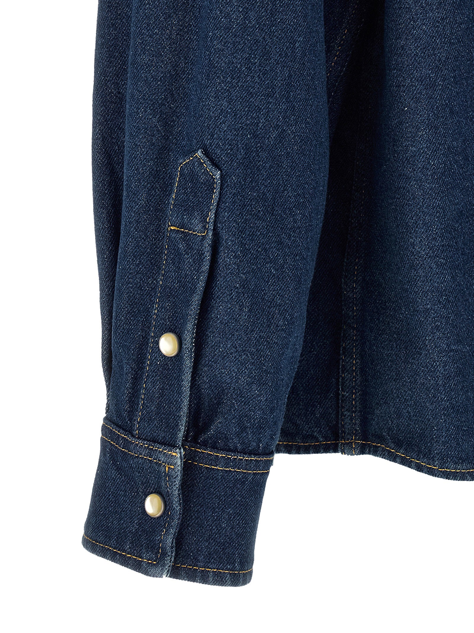 Blaue Baumwollbluse