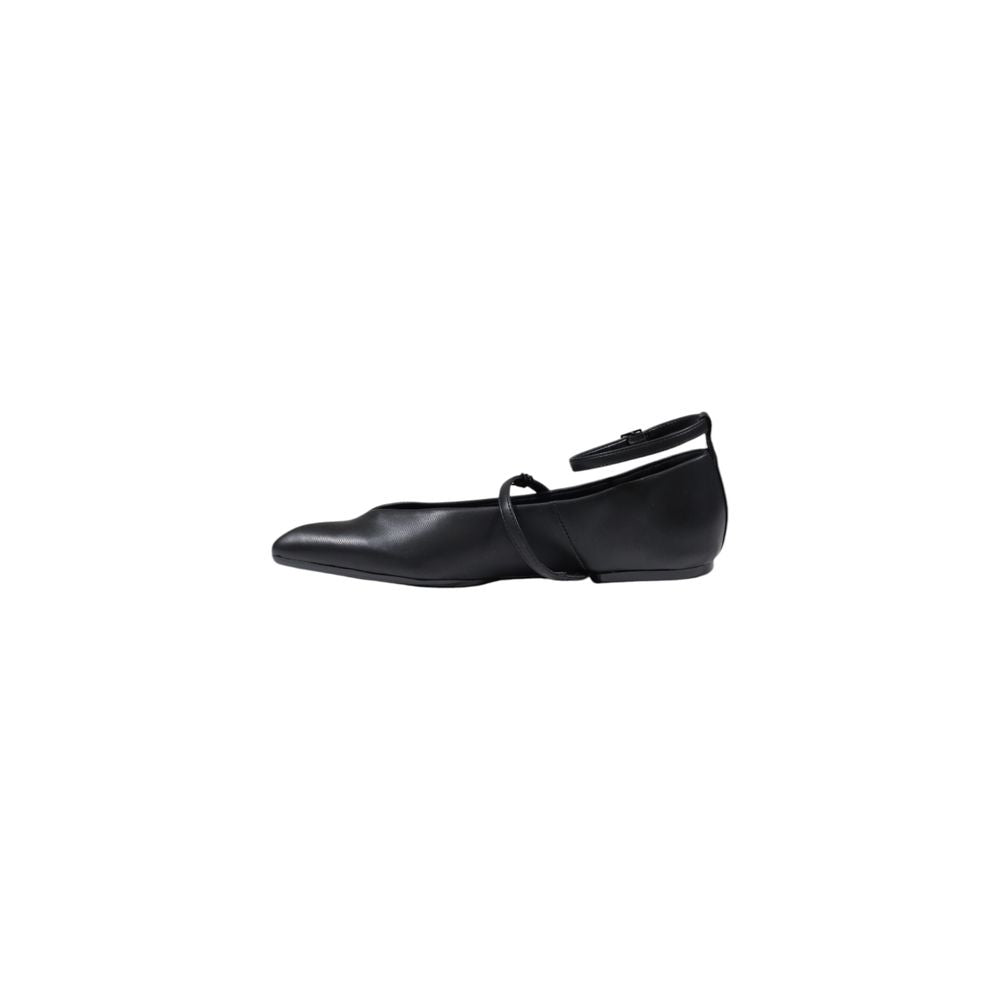 Schwarze Plateau-Pumps aus Polyester
