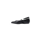Schwarze Plateau-Pumps aus Polyester