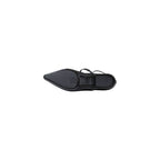 Schwarze Plateau-Pumps aus Polyester