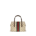 Beige Stoff-Handtasche