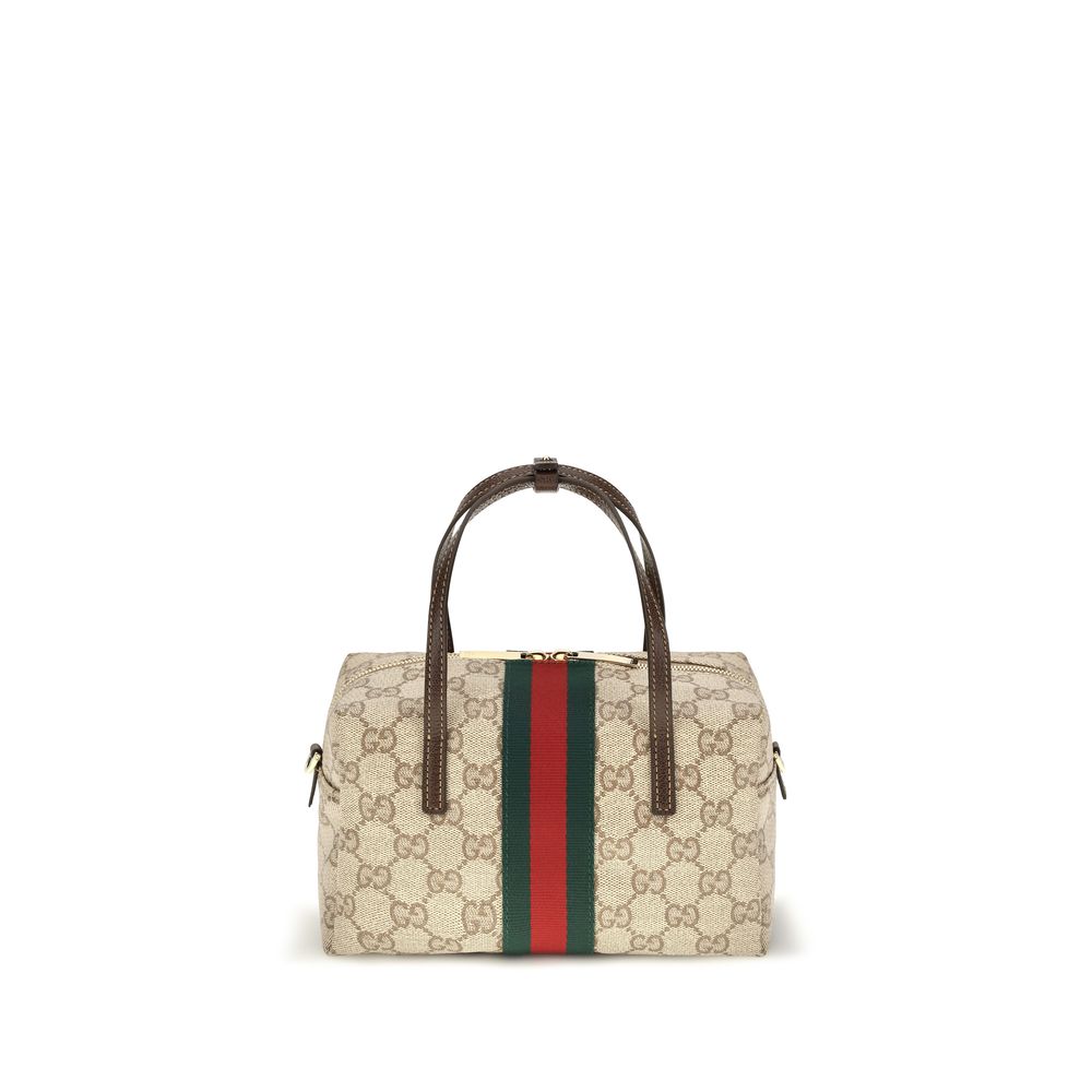 Beige Stoff-Handtasche