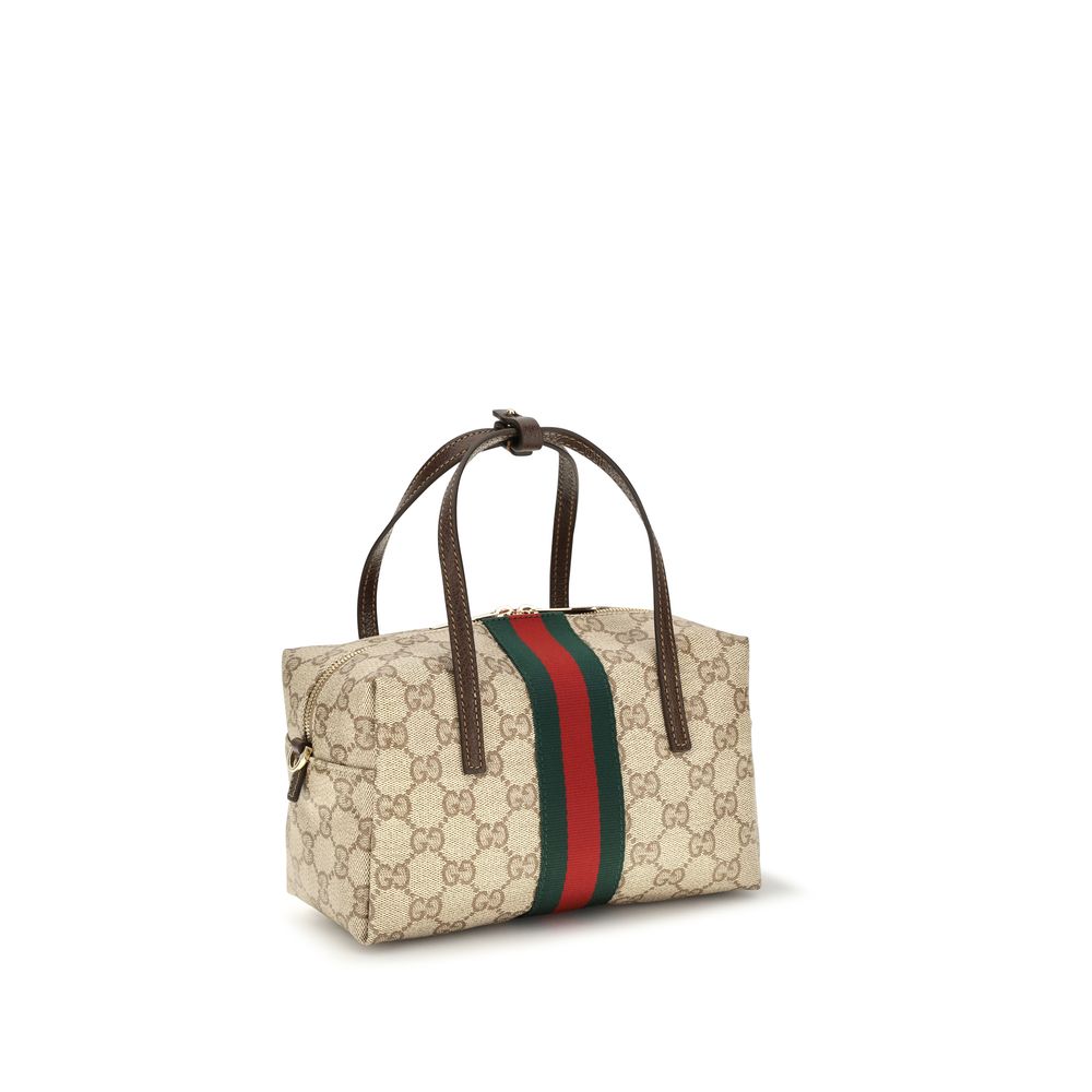 Beige Stoff-Handtasche