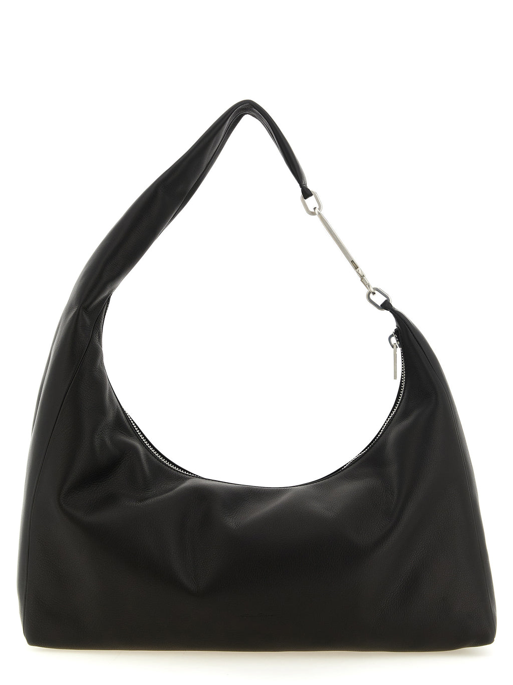Schwarze Kalbsleder-Schultertasche