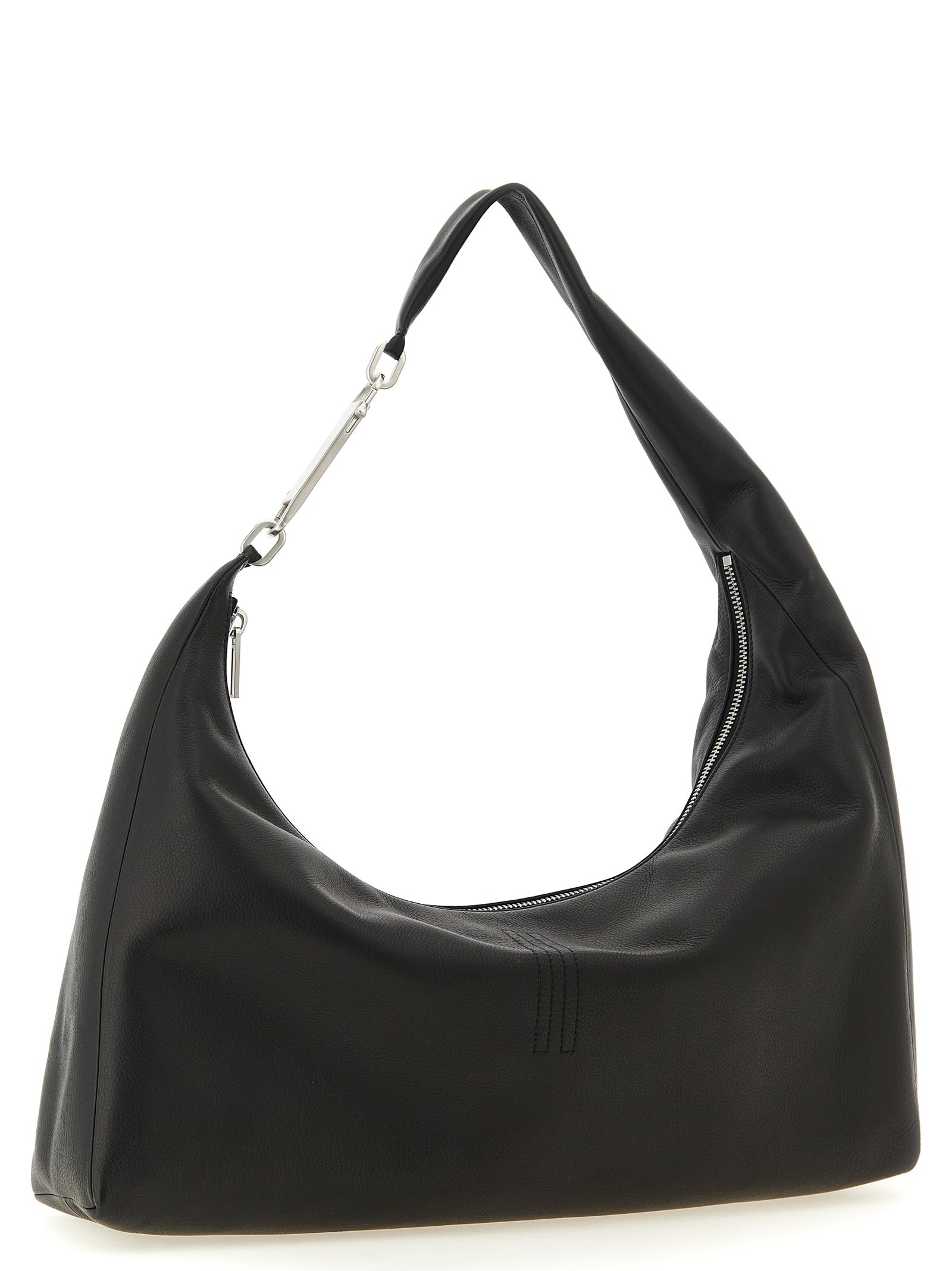 Schwarze Kalbsleder-Schultertasche