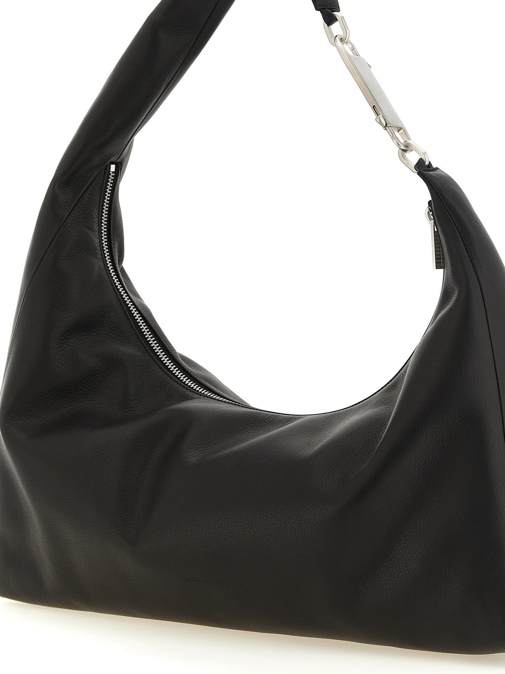 Schwarze Kalbsleder-Schultertasche