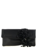 Schwarze Lammleder-Clutch