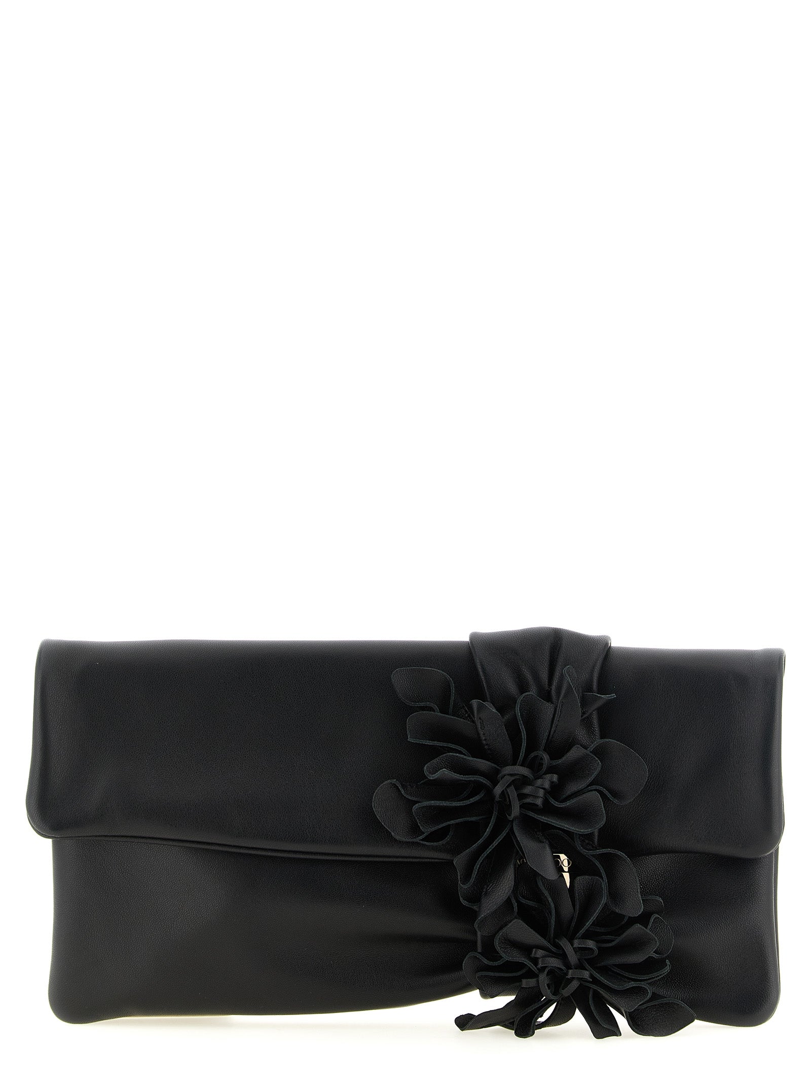 Schwarze Lammleder-Clutch