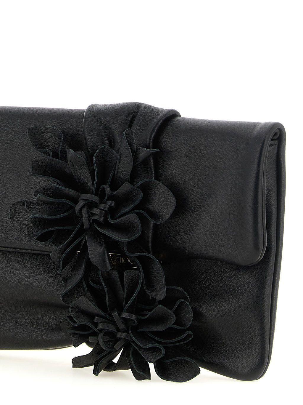 Schwarze Lammleder-Clutch