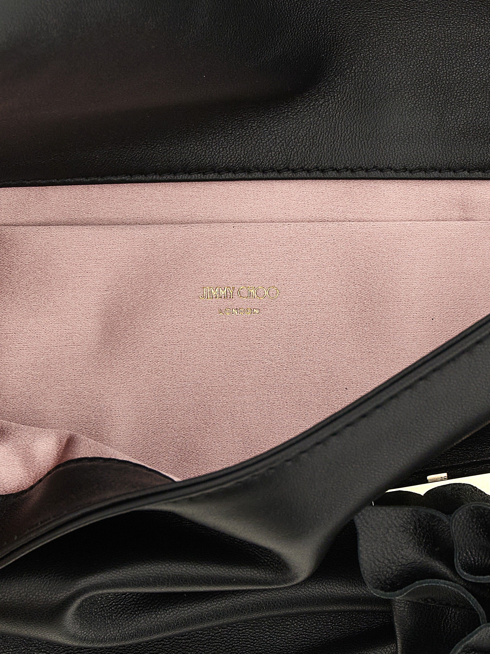 Schwarze Lammleder-Clutch