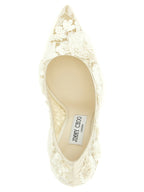 Beige Tencel High Heel Pumps