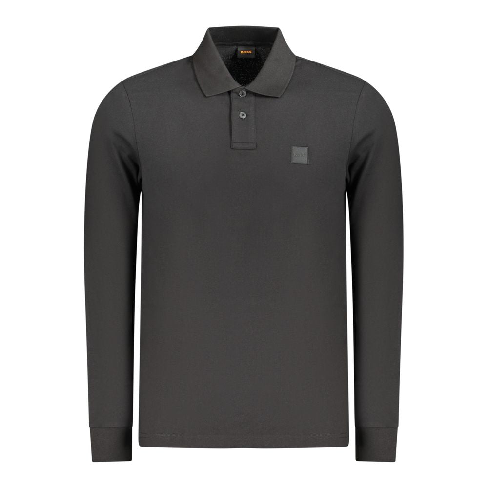Schwarzes Herren-Poloshirt aus Baumwolle