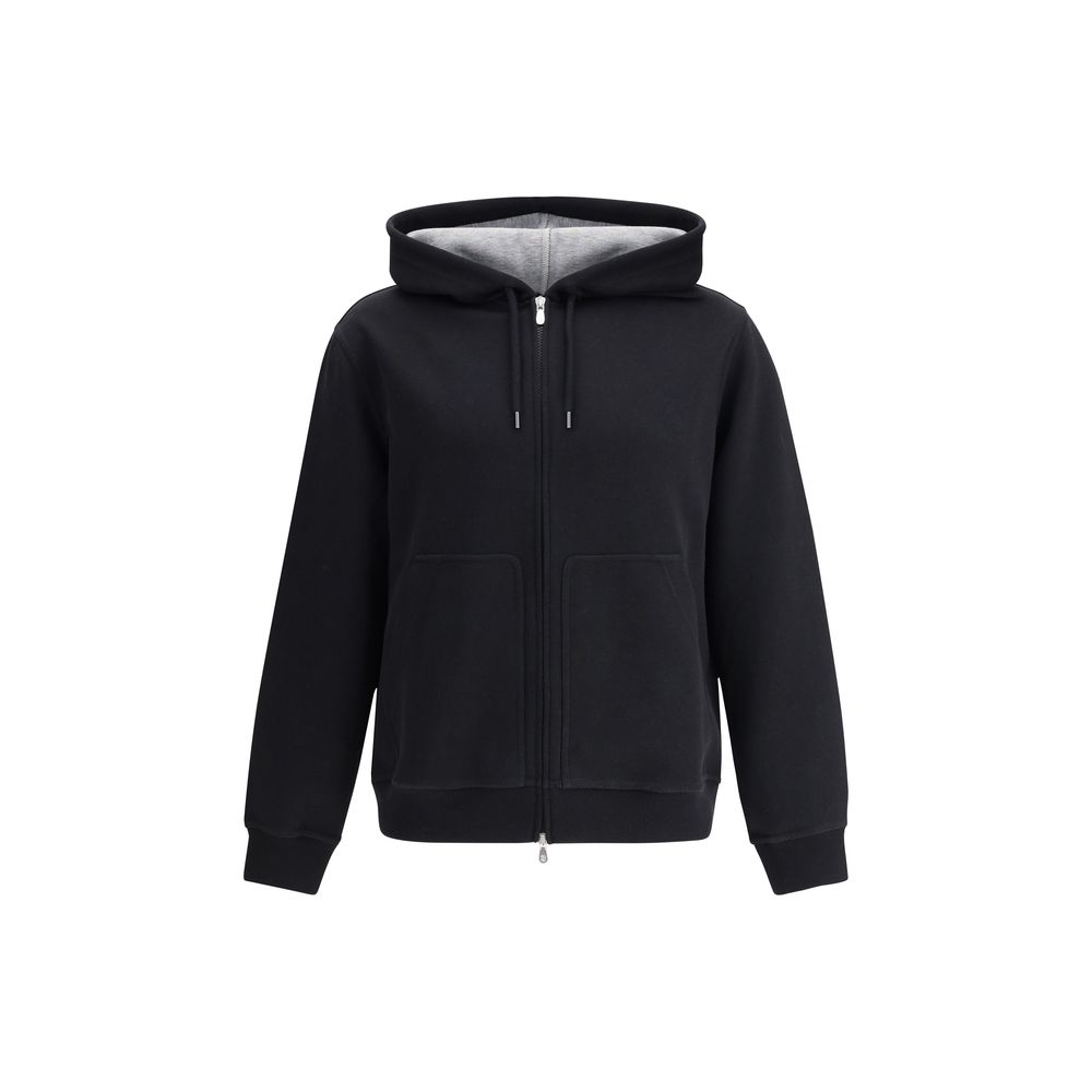 Schwarzer Baumwoll-Sweatshirt