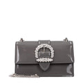 Graue Leder Schultertasche