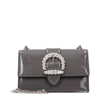 Graue Leder Schultertasche