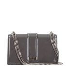 Graue Leder Schultertasche